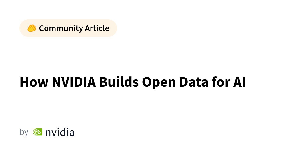 NVIDIA's Open Data Initiative