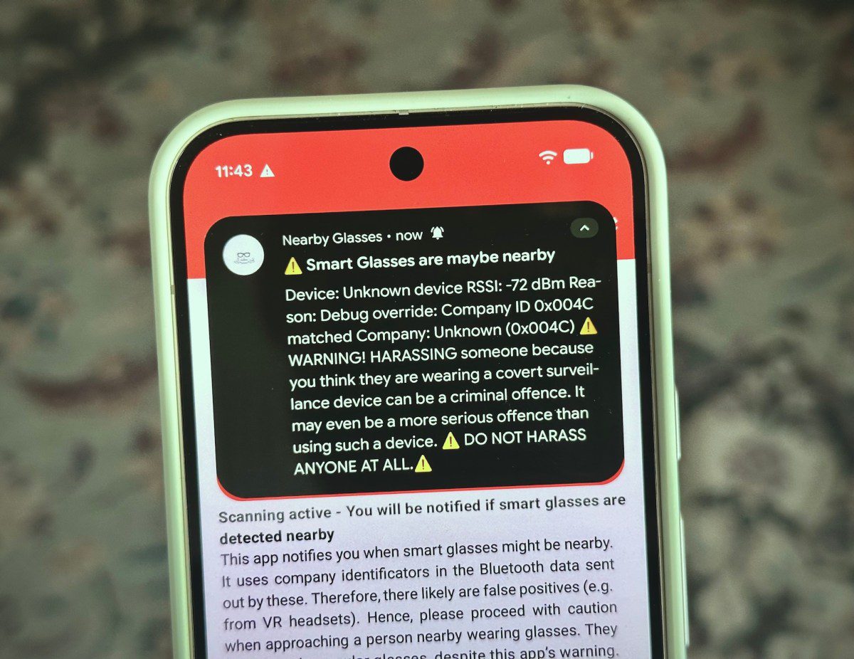 Detect Smart Glasses with This Privacy-Protecting App
