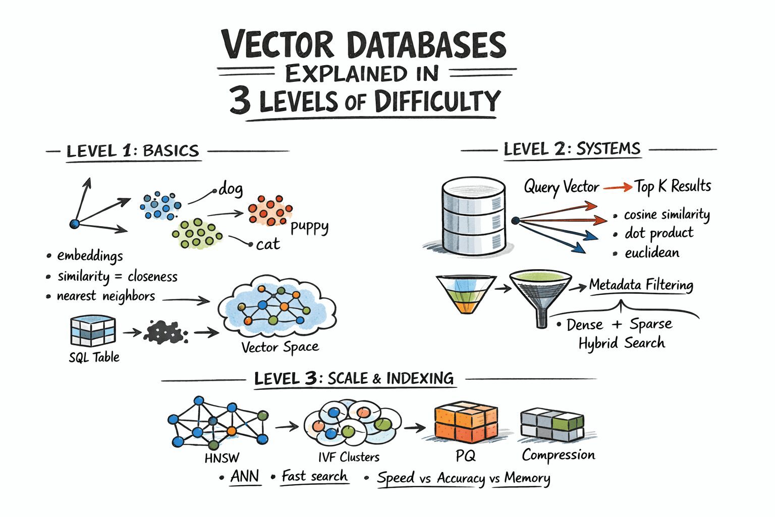 Vector Databases Explained in 3 Levels