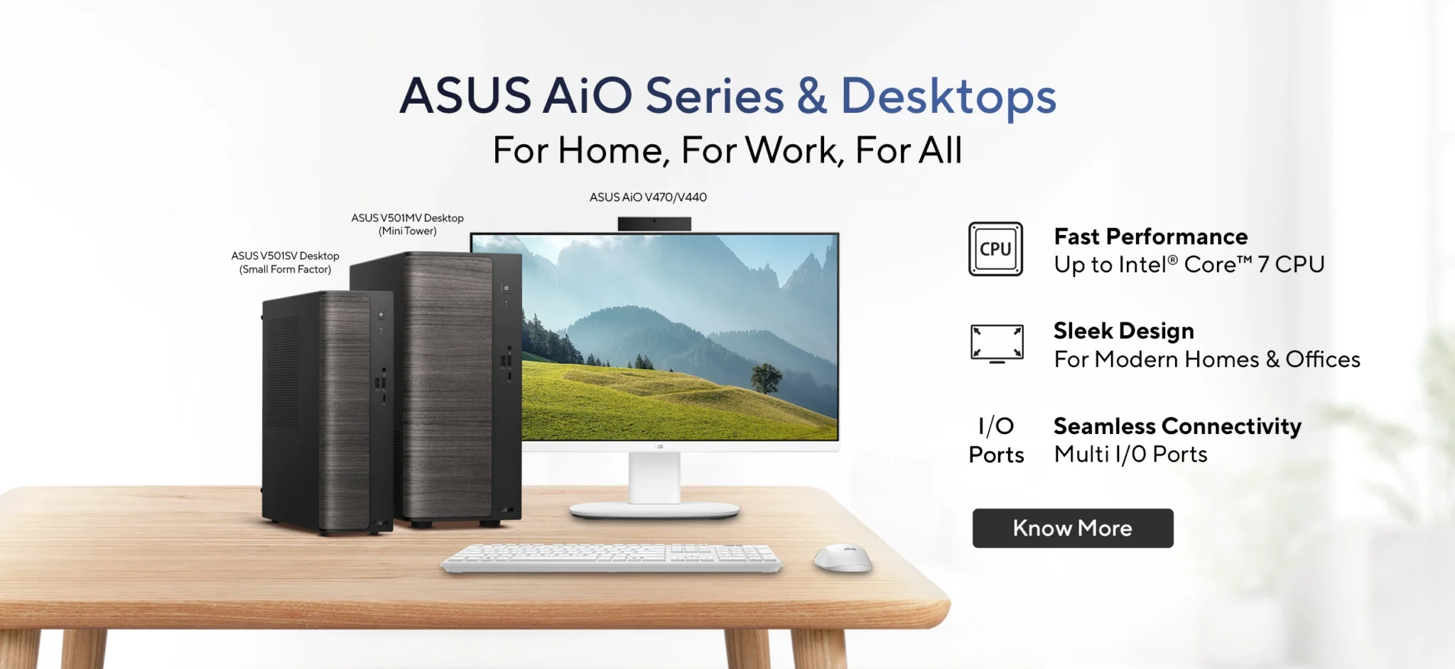 ASUS Expands Desktop Lineup with V501 Series and AiO V400 PCs