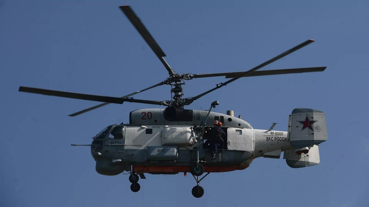 Ukrainian Drone Destroys Russian Ka-27 Helicopter