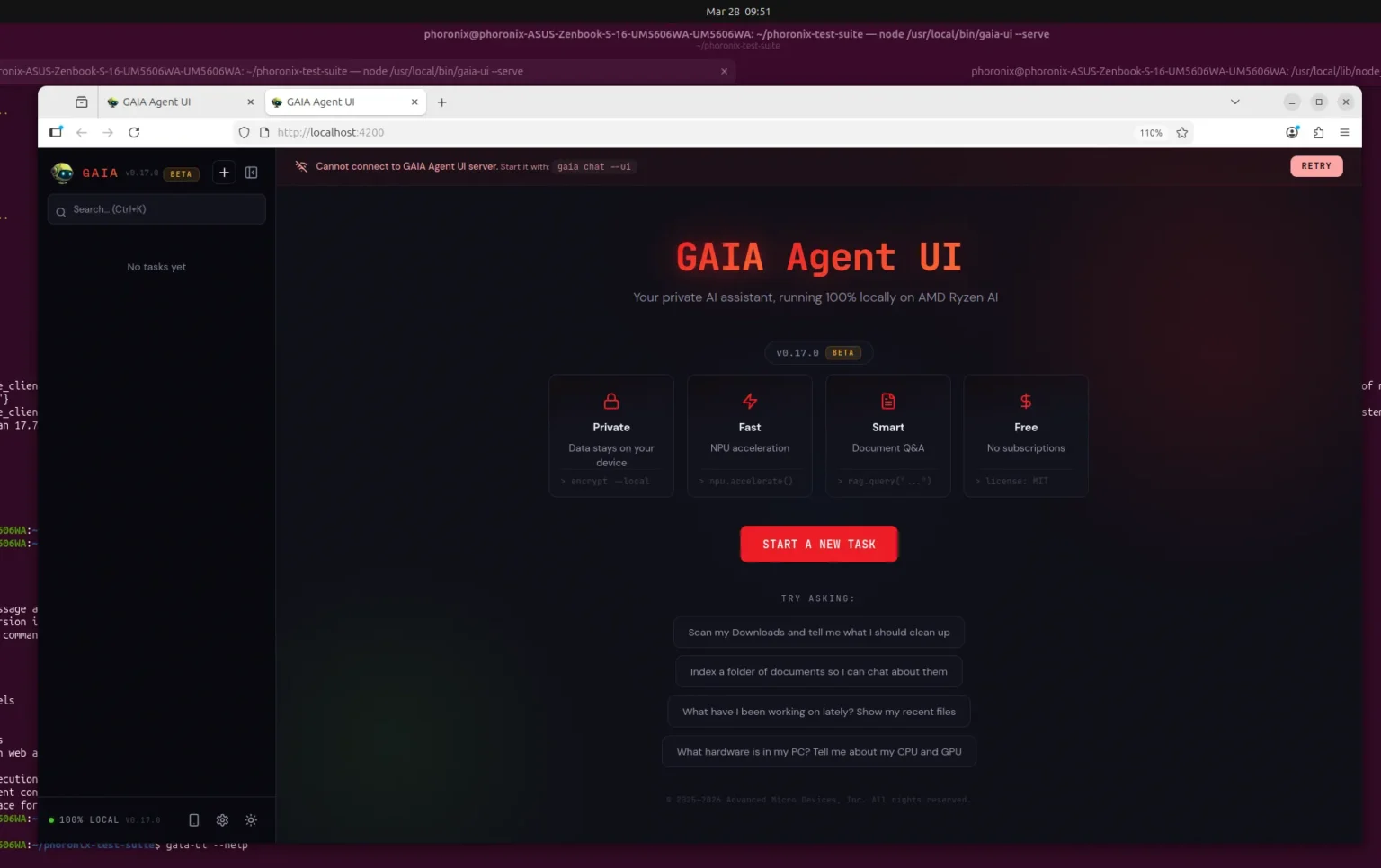AMD GAIA Agent UI: Privacy-First AI for Local Tasks